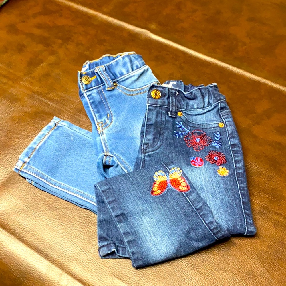 2 pairs of cat and jack adjustable waist jeans